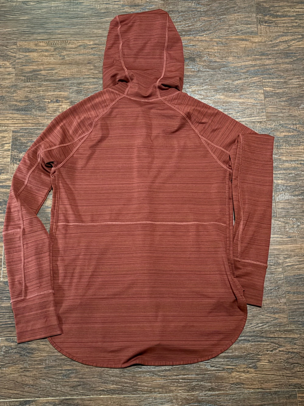 Athleta Rust Red Zip Hoodie Jacket with Gold Zipper - Picture 6 of 6